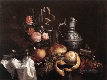  Davidsz Canvas - Still Life Of Books Dutch Baroque Jan Davidsz de Heem